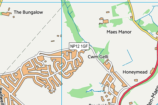 NP12 1GF map - OS VectorMap District (Ordnance Survey)