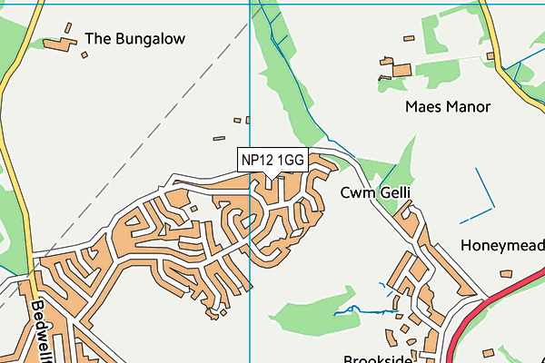 NP12 1GG map - OS VectorMap District (Ordnance Survey)