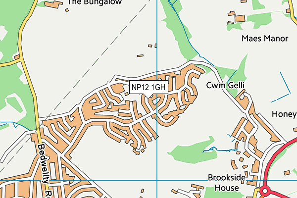 NP12 1GH map - OS VectorMap District (Ordnance Survey)