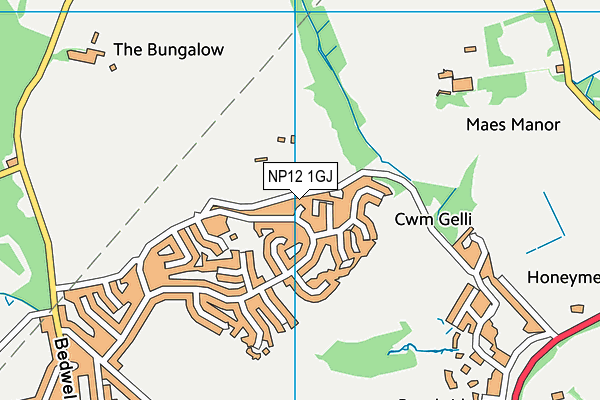 NP12 1GJ map - OS VectorMap District (Ordnance Survey)