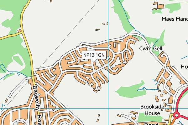 NP12 1GN map - OS VectorMap District (Ordnance Survey)