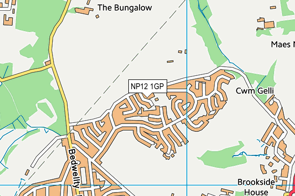 NP12 1GP map - OS VectorMap District (Ordnance Survey)