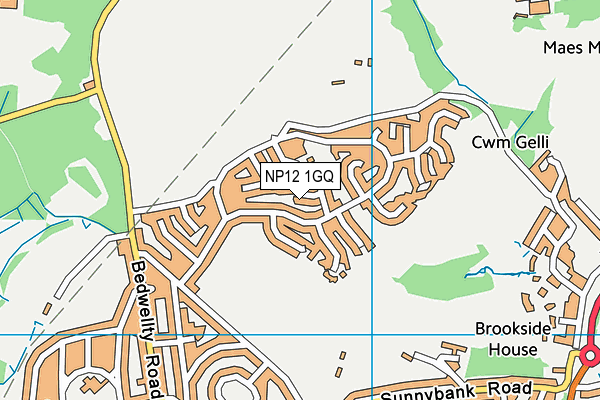 NP12 1GQ map - OS VectorMap District (Ordnance Survey)