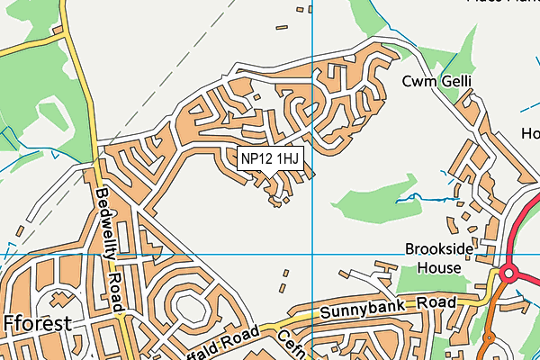 NP12 1HJ map - OS VectorMap District (Ordnance Survey)