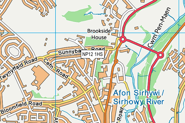 NP12 1HS map - OS VectorMap District (Ordnance Survey)