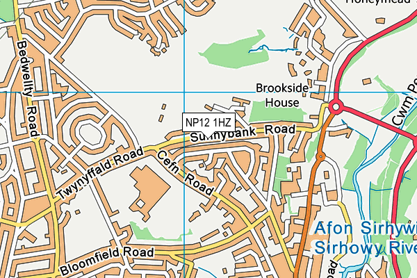 NP12 1HZ map - OS VectorMap District (Ordnance Survey)