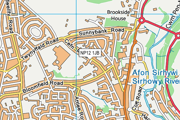 NP12 1JB map - OS VectorMap District (Ordnance Survey)