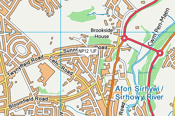NP12 1JF map - OS VectorMap District (Ordnance Survey)