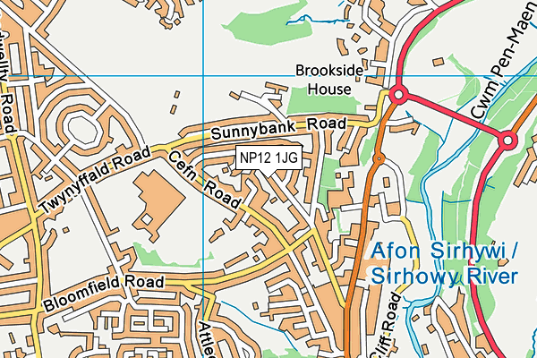 NP12 1JG map - OS VectorMap District (Ordnance Survey)