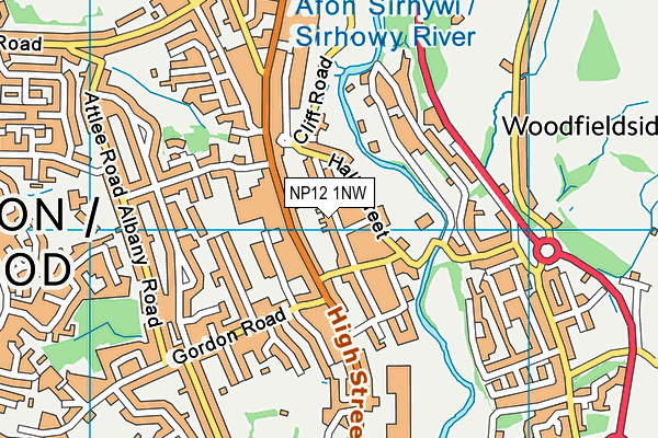 NP12 1NW map - OS VectorMap District (Ordnance Survey)
