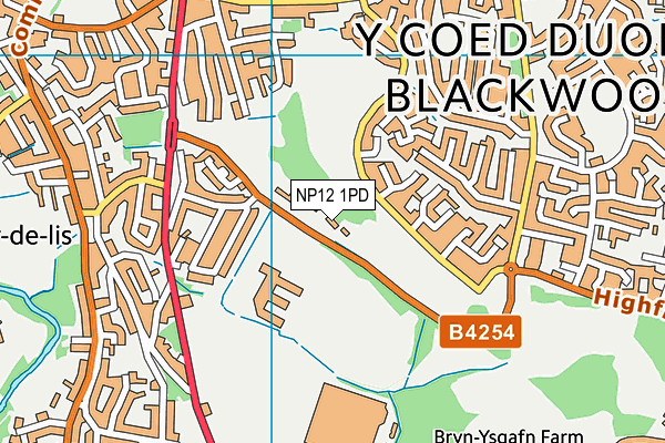 NP12 1PD map - OS VectorMap District (Ordnance Survey)