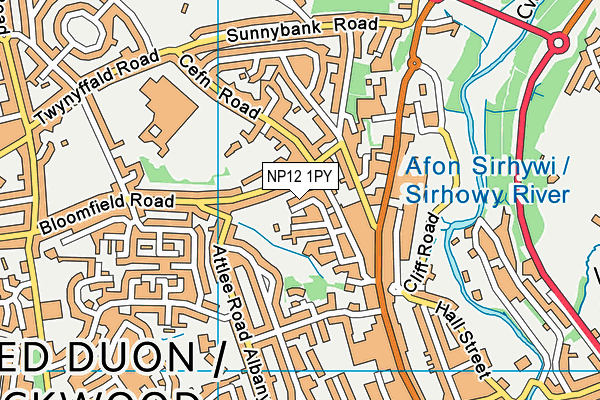 NP12 1PY map - OS VectorMap District (Ordnance Survey)