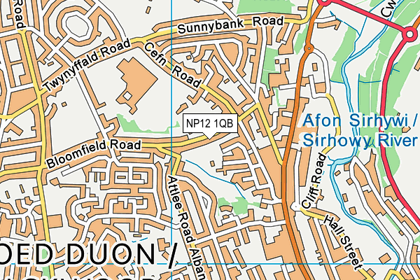 NP12 1QB map - OS VectorMap District (Ordnance Survey)