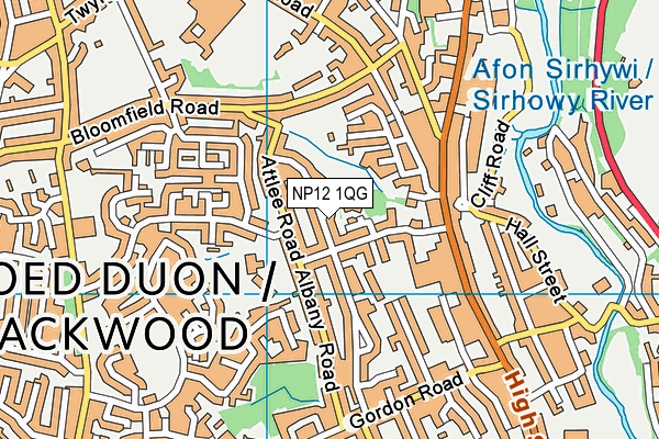 NP12 1QG map - OS VectorMap District (Ordnance Survey)