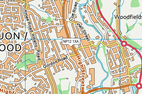 NP12 1XA map - OS VectorMap District (Ordnance Survey)