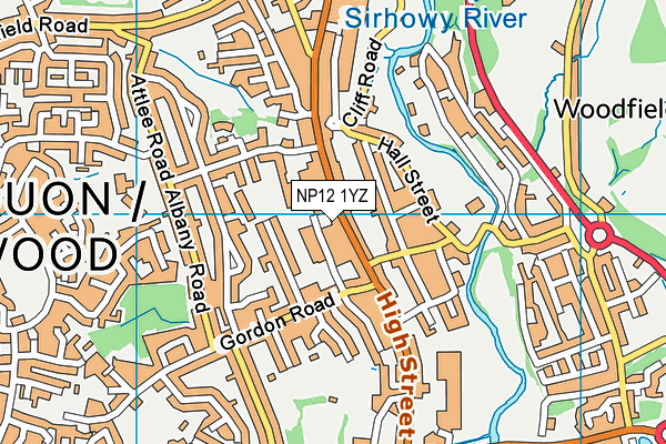 NP12 1YZ map - OS VectorMap District (Ordnance Survey)