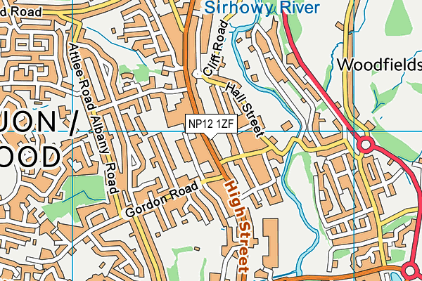 NP12 1ZF map - OS VectorMap District (Ordnance Survey)