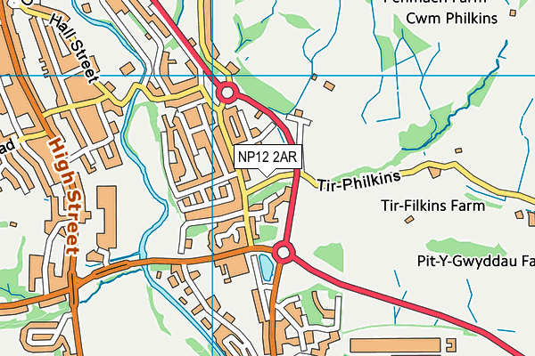 NP12 2AR map - OS VectorMap District (Ordnance Survey)