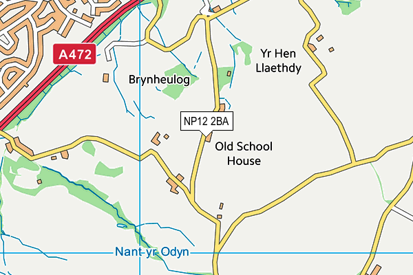 NP12 2BA map - OS VectorMap District (Ordnance Survey)