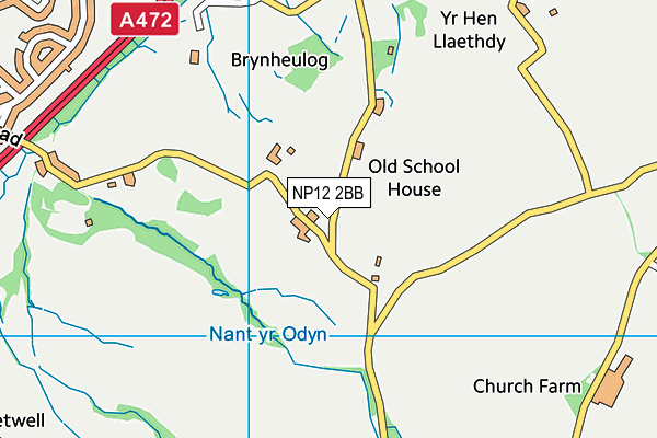 NP12 2BB map - OS VectorMap District (Ordnance Survey)
