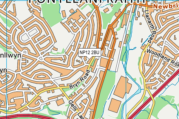 NP12 2BU map - OS VectorMap District (Ordnance Survey)
