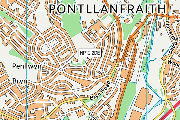 NP12 2DE map - OS VectorMap District (Ordnance Survey)