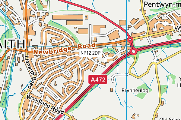 NP12 2DP map - OS VectorMap District (Ordnance Survey)