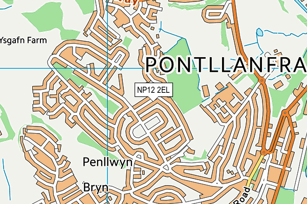 NP12 2EL map - OS VectorMap District (Ordnance Survey)
