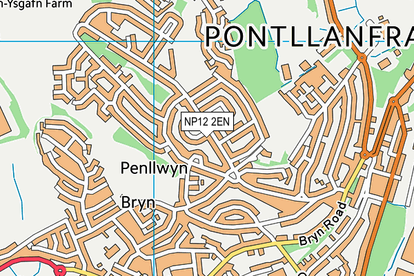 NP12 2EN map - OS VectorMap District (Ordnance Survey)