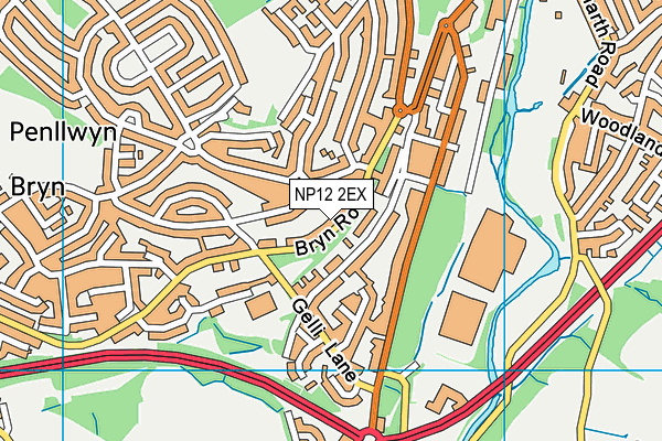 NP12 2EX map - OS VectorMap District (Ordnance Survey)