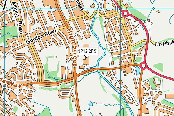 NP12 2FS map - OS VectorMap District (Ordnance Survey)