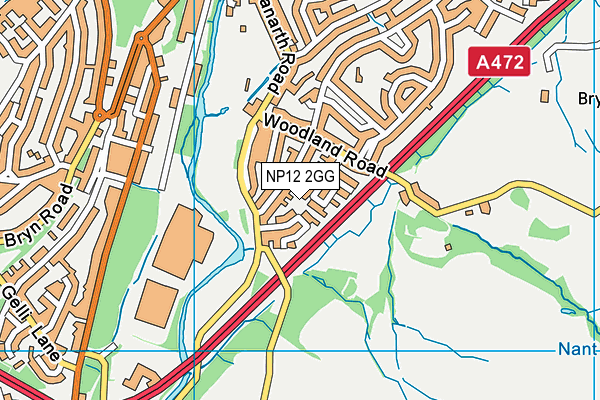 NP12 2GG map - OS VectorMap District (Ordnance Survey)