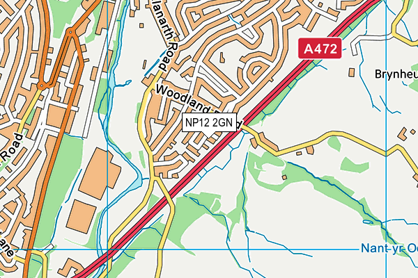 NP12 2GN map - OS VectorMap District (Ordnance Survey)