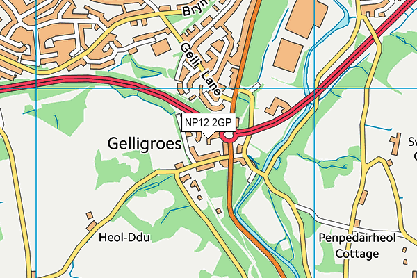 NP12 2GP map - OS VectorMap District (Ordnance Survey)