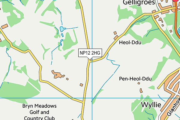 NP12 2HG map - OS VectorMap District (Ordnance Survey)