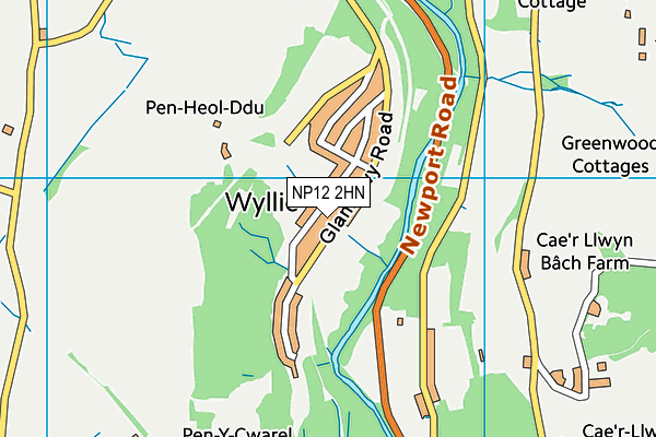 NP12 2HN map - OS VectorMap District (Ordnance Survey)