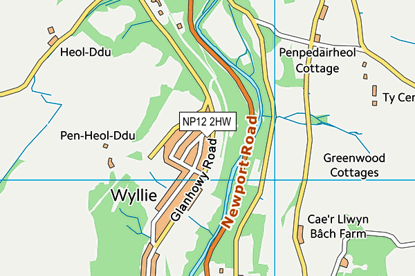 NP12 2HW map - OS VectorMap District (Ordnance Survey)