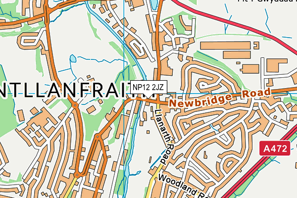 NP12 2JZ map - OS VectorMap District (Ordnance Survey)