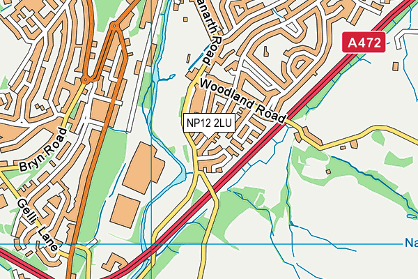 NP12 2LU map - OS VectorMap District (Ordnance Survey)