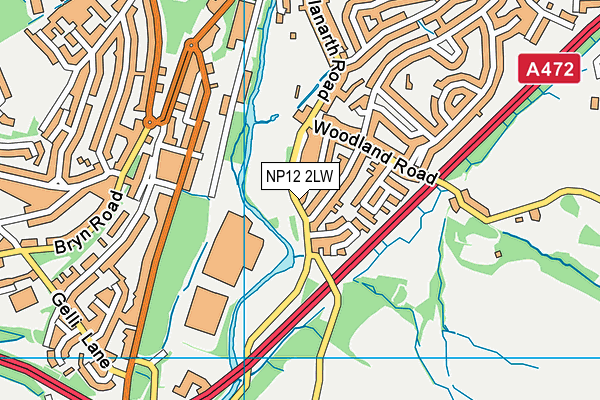 NP12 2LW map - OS VectorMap District (Ordnance Survey)