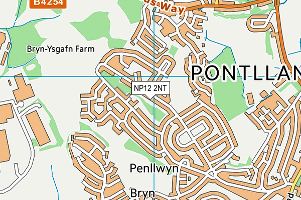 Penllwyn Primary School map (NP12 2NT) - OS VectorMap District (Ordnance Survey)