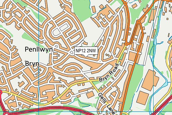 NP12 2NW map - OS VectorMap District (Ordnance Survey)