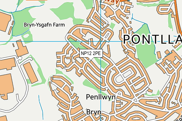 NP12 2PE map - OS VectorMap District (Ordnance Survey)