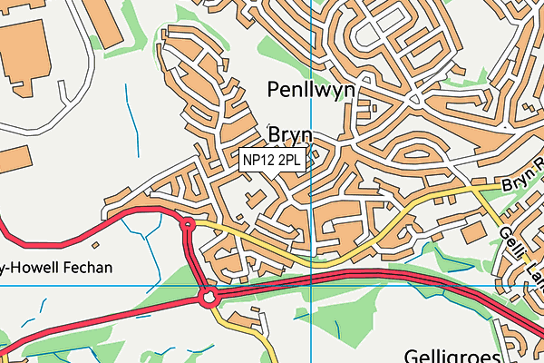 Bryn Primary School map (NP12 2PL) - OS VectorMap District (Ordnance Survey)