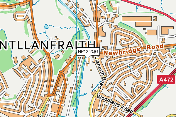 NP12 2QG map - OS VectorMap District (Ordnance Survey)
