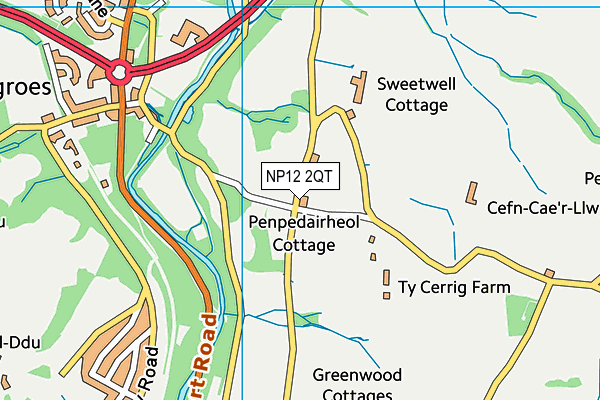 NP12 2QT map - OS VectorMap District (Ordnance Survey)