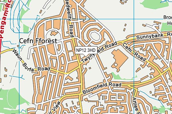 NP12 3HD map - OS VectorMap District (Ordnance Survey)