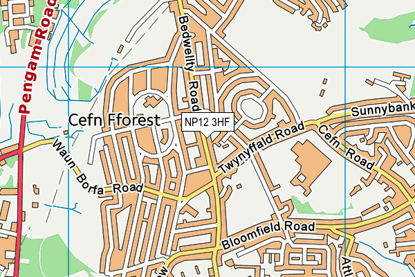NP12 3HF map - OS VectorMap District (Ordnance Survey)