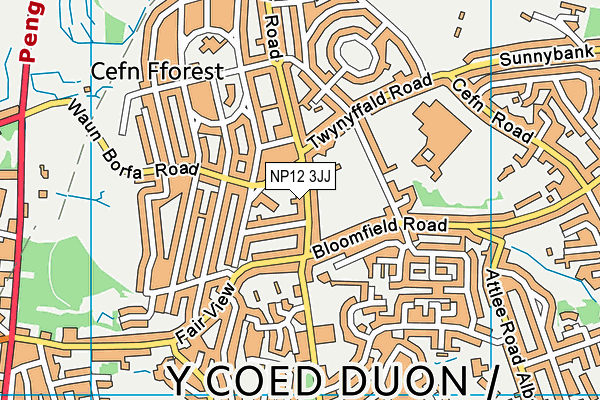 NP12 3JJ map - OS VectorMap District (Ordnance Survey)
