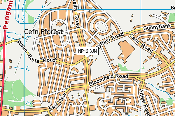 NP12 3JN map - OS VectorMap District (Ordnance Survey)